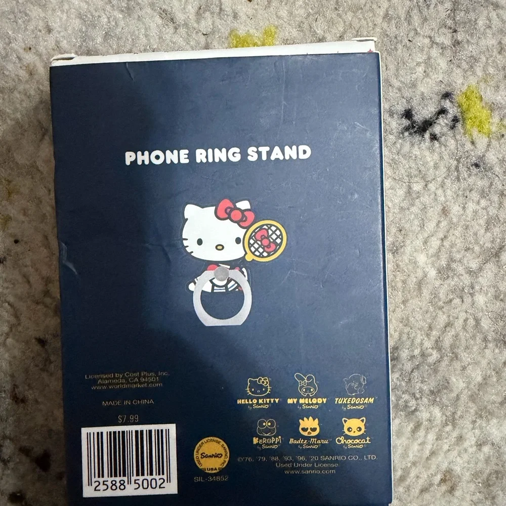 Hello Kitty Phone Ring Stand - Red, White, Black